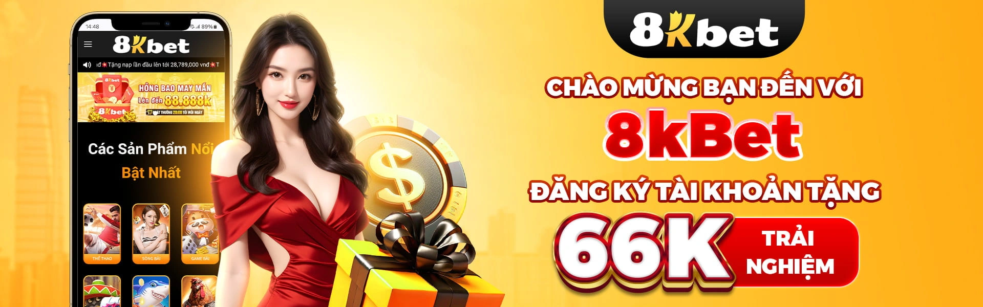 Banner hướng dẫn và hỗ trợ người dùng 8KBet